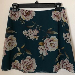 floral mini skirt